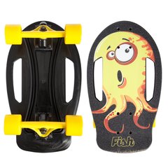 Скейтборд пластиковий FISH Nemo Черный/Жовтий