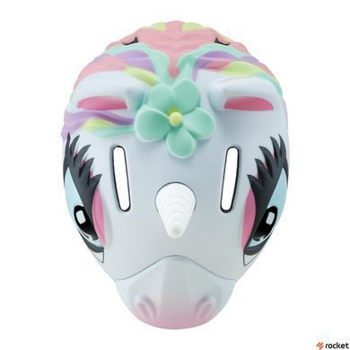 Шлем защитный детский GLOBBER FANTASY, единорог белый, с фонариком, 49-55см