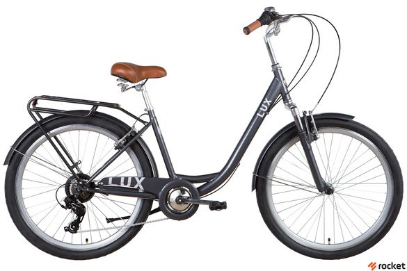 Городской велосипед 26" Dorozhnik LUX AM 2022 (темно-серый)