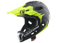 Шлем взрослый защитный Cratoni C-maniac 2.0 MX Черный/Лайм Матовый S (52-56 см), Черный, S