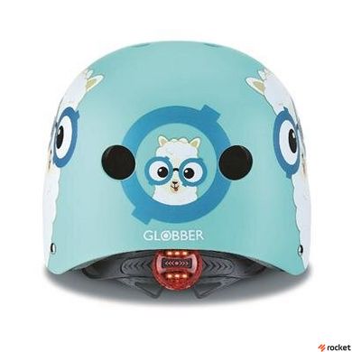 Шлем защитный детский Дружище с фонариком GLOBBER Красный Размер XXS (48-53)