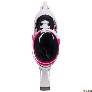 Роликовые коньки детские раздвижные Zelart Z-2925 (PL, PVC, колесо PU, пласт. рама, розовый)