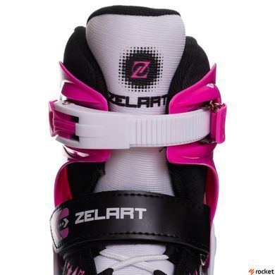 Роликовые коньки детские раздвижные Zelart Z-2925 (PL, PVC, колесо PU, пласт. рама, розовый)