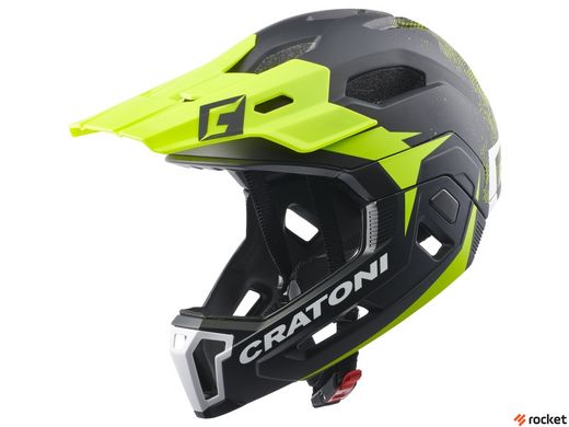 Шлем взрослый защитный Cratoni C-maniac 2.0 MX Черный/Лайм Матовый S (52-56 см), Черный, S