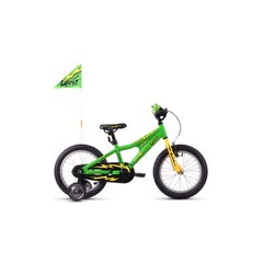 Велосипед детский от 4 лет Ghost POWERKID 16" , зелено-желто-черный, 2021