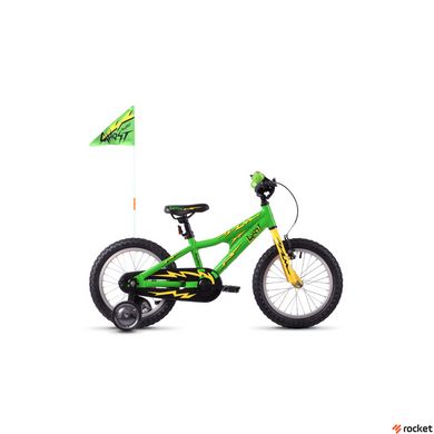 Велосипед детский от 4 лет Ghost POWERKID 16" , зелено-желто-черный, 2021