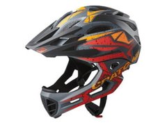 Шлем взрослый защитный Cratoni C-maniac PRO чёрный/красный/оранжевый размер S (52-56 см), Черный, S