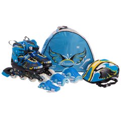Роликовые коньки раздвижные в наборе защита, шлем, сумка Banwei SK-180 (колесо-PU, р-р 31-38, цвета в ассортименте)