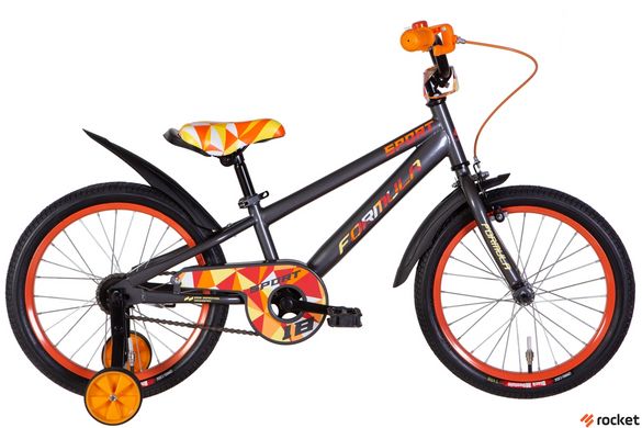 Велосипед ST 18" Formula SPORT рама- с крылом Pl 2022 (серый с оранжевым)