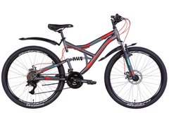 Гірський велосипед 26" Discovery CANYON AM2 DD 2022 (темно-сірий з червоним та блакитним (м))