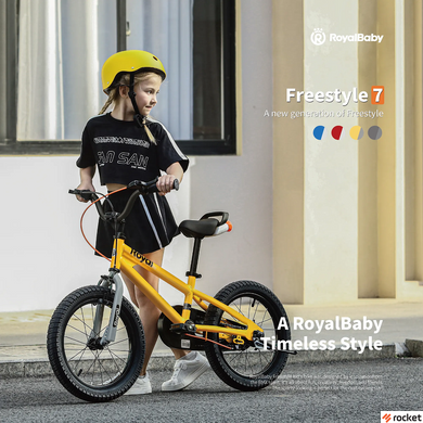 Велосипед от 6 лет детский RoyalBaby FREESTYLE 7TH 18", OFFICIAL UA, желтый