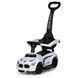 Машинка каталка-толокар BMW з батьківською ручкою Біла M 5785-1