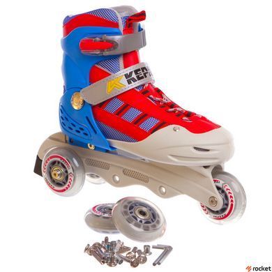 Роликовые коньки раздвижные детские KEPAI SK-321 (28-38) (изменен. полож. колес, цвета в ассортименте)
