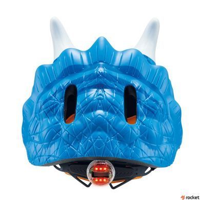 Шлем защитный детский GLOBBER FANTASY, трицератоп, с фонариком, 49-55см