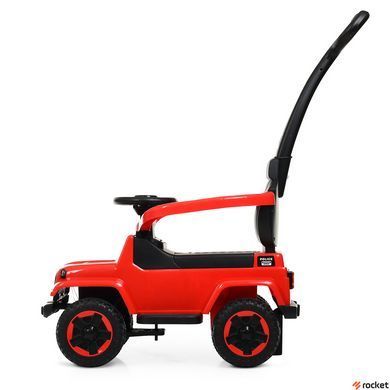 Машинка каталка-толокар с родительской ручкой Jeep Красный M 4288-3