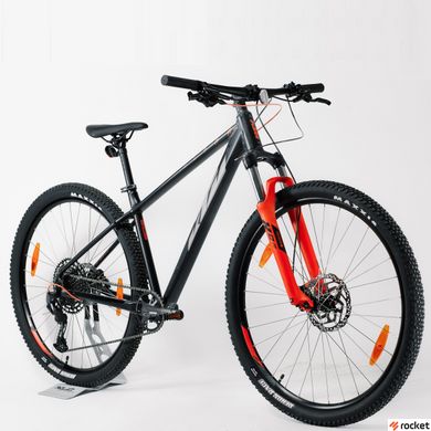 Мужской велосипед KTM ULTRA FUN 29" рама M/43, черный матовый (серо-оранжевый), 2022
