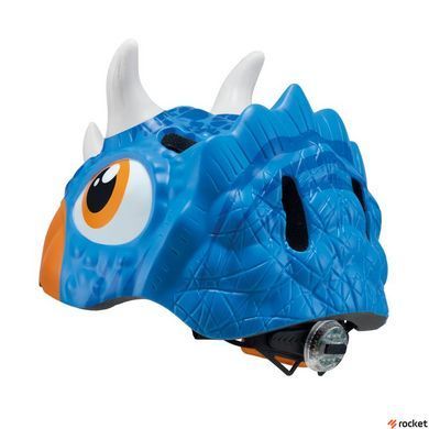Шлем защитный детский GLOBBER FANTASY, трицератоп, с фонариком, 49-55см