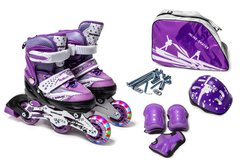 Комплект роликовых коньков и защиты Happy Violet размер 27-30