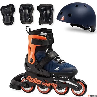Роликовые коньки Rollerblade Cube 2021 midnight blue-warm orange 28-32
