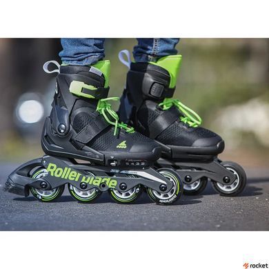 Роликові ковзани дитячі Rollerblade Microblade black-green 28-32