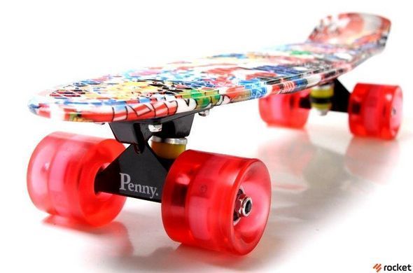 Пенні борд (Penny Board) "Graffiti" NBA. Світиться колесо.