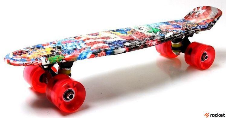 Пенні борд (Penny Board) "Graffiti" NBA. Світиться колесо.