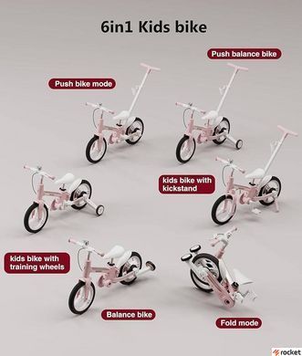 Дитячий велосипед від 3 років трансформер Lecoco Strider 12" Pink