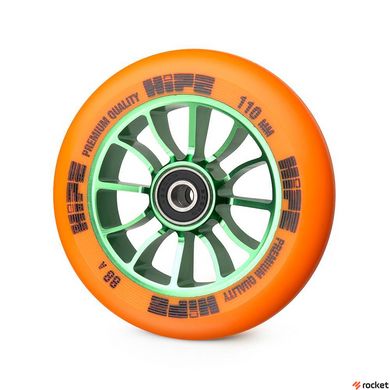 Колесо для трюкового самоката Hipe H01 110мм, green / orange