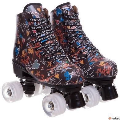 Роликовые коньки Rio Roller SP-Sport Z-3854 (колесо-PU, р-р 32-41, коричневый)
