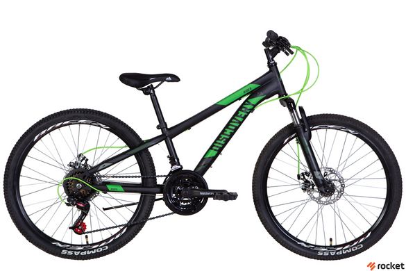 Велосипед 24" Discovery RIDER AM DD 2022 (черно-зеленый (м))