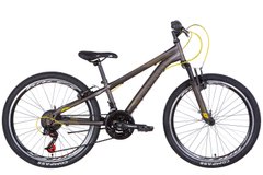 Велосипед 24" Discovery RIDER AM 2022 (темно-серебристый с желтым (м))