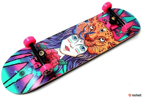 Скейтборд деревянный Fish Skateboard Girl and Tiger оптом