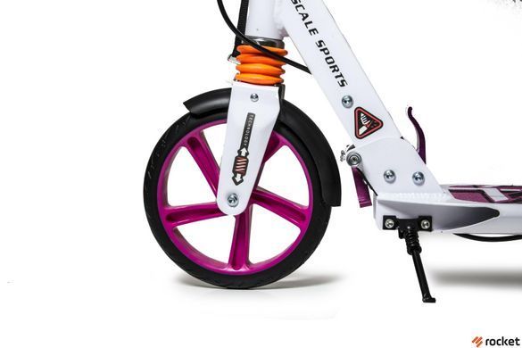 Самокат двухколесный Scale Sports SS-10 белый с ручным тормозом, Белый