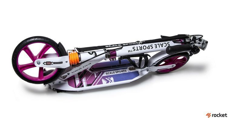Самокат двухколесный Scale Sports SS-10 белый с ручным тормозом, Белый
