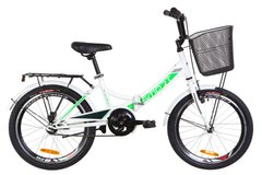 Велосипед Дитячий FORMULA SMART З КОШИКОМ 20д. Біло-зелений, Бело-зеленый