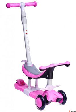 Трехколесный самокат с сиденьем и ручкой Maraton Credo-2 Pink