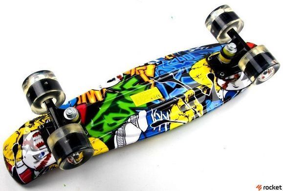 Пенни борд (Penny Board) "Cool Draft" Joker Светящиеся колеса