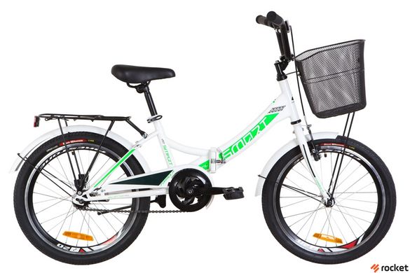 Велосипед Детский FORMULA SMART С КОРЗИНОЙ 20д. Бело-зеленый, Бело-зеленый