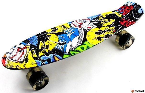 Пенни борд (Penny Board) "Cool Draft" Joker Светящиеся колеса