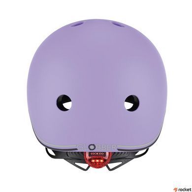 Шлем защитный детский GLOBBER GO UP LIGHTS, лавандовый, с фонариком, 45-51см