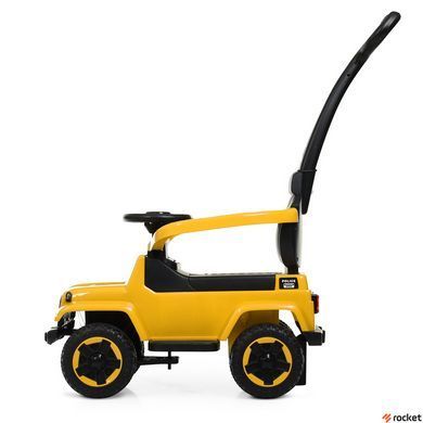 Машинка каталка-толокар с родительской ручкой Jeep Желтый M 4288-6