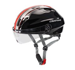 Шлем взрослый защитный Cratoni Evolution Light Черный-красный M (53-58 см), Черный, M