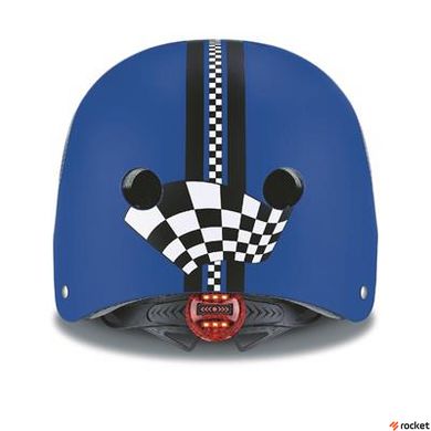 Шлем защитный детский Гонки с фонариком GLOBBER Синий Размер XXS (48-53), Синий, XXS
