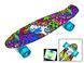 Пенни борд (Penny Board) "Graffiti Violet " Светящиеся колеса