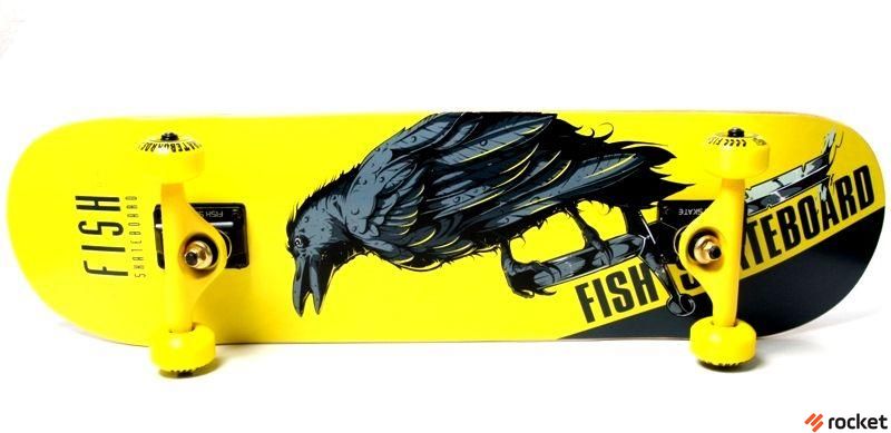 Скейтборд деревянный Fish Skateboard raven купить