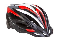 Шлем велосипедный с козырьков Cigna Черно-бело-красный Размер M (54-57)