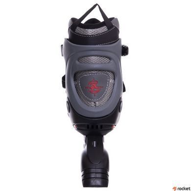 Роликові ковзани Zelart Фітнес Z-1202BK (р-р 42-45, PL, PVC, колесо PU, алюм. рама, чорний-сірий)