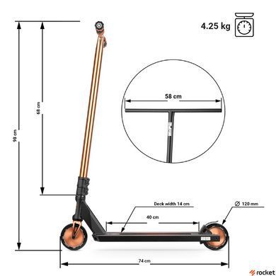 Самокат трюковый Hipe H9 Black/Chrome