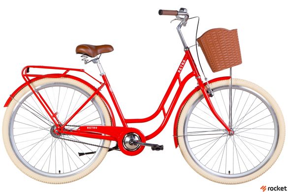 Городской велосипед 28" Dorozhnik RETRO 2022 (оранжевый )