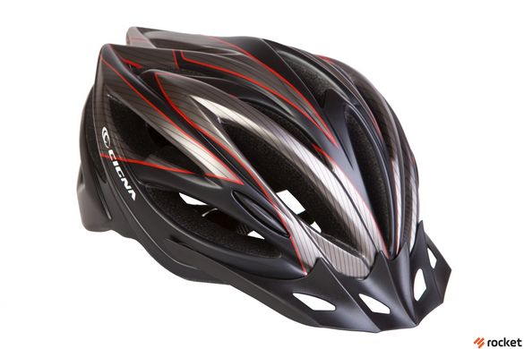 Шлем велосипедный с козырьком CIGNA WT-068 (черно-красный)